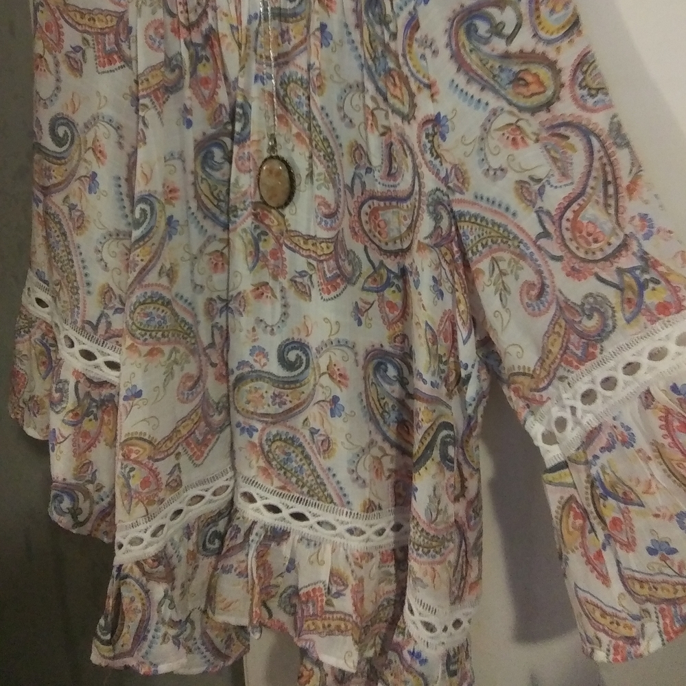Hippie Paisley Blouse - Size 1X